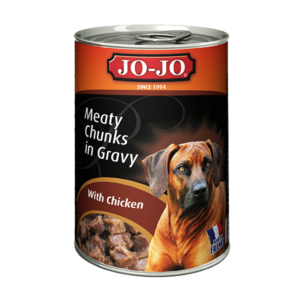 Jojo premium canned dog food with chicken 400g