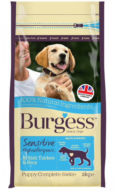 Burgess sensitive puppy food sale