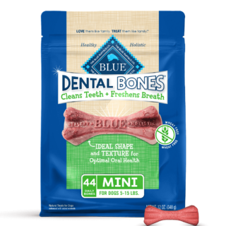 Blue Buffalo Dental Bones All Natural Rawhide-Free 44 Count Mini Dental Dog Treats 340g