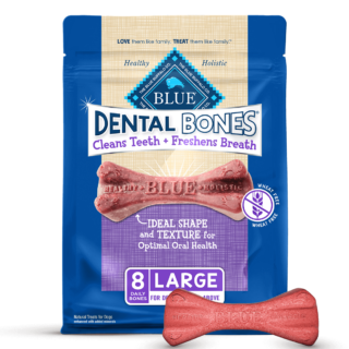 Blue Buffalo Dental Bones All Natural Rawhide-Free 8 Count Large Dental Dog Treats 340g