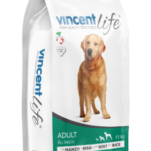 vincent life adult beef and rice dog food