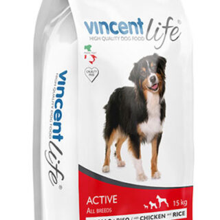 vincent life active chicken and rice dog food