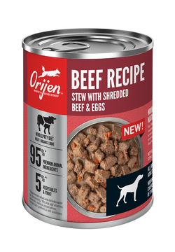 ORIJEN BEEF RECIPE STEW WITH SHREDDED BEEF EGGS WET DOG FOOD