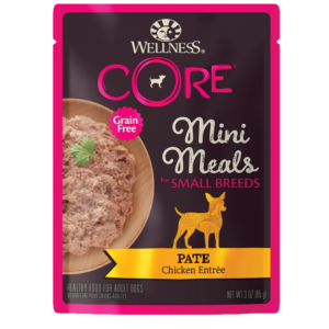 Wellness CORE Grain-Free Small Breed Mini Meals Chicken Pate Case of 12 Dog Food Pouches, 85g