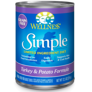 Wellness Simple Limited Ingredient Diet Grain-Free Turkey & Potato Formula Case of 12 Canned Dog Food 354g