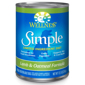 Wellness Simple Limited Ingredient Diet Lamb & Oatmeal Formula Case of 12 Canned Dog Food 354g