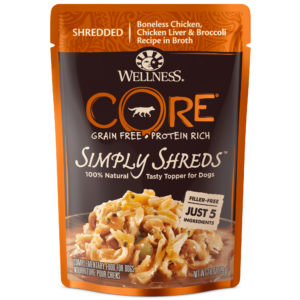 Wellness CORE Simply Shreds Chicken & Broccoli Case of 12 Wet Dog Food Topper 79g