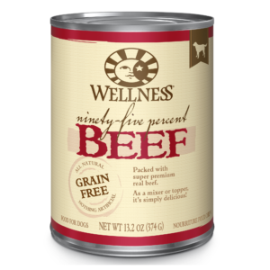 Wellness Ninety-Five Percent Beef Grain-Free Case of 12 Canned Dog Food 354g