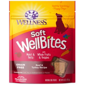 Wellness WellBites Beef & Turkey Recipe Soft & Chewy Grain-Free Dog Treats 170g