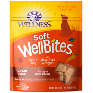 Wellness WellBites Turkey & Duck Recipe Soft & Chewy Grain-Free Dog Treats 170g