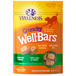 Wellness Crunchy WellBars Grain-Free Lamb & Apples Recipe Baked Dog Treats 567g