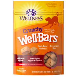 Wellness Crunchy WellBars Grain-Free Yogurt, Apples & Bananas Baked Dog Treats 1.3kg