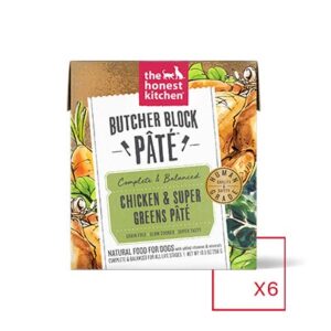 The Honest Kitchen Butcher Block Pate Chicken & Super Greens Pate Case of 6 Wet Dog Food 298g