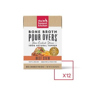 The Honest Kitchen Bone Broth POUR OVERS Beef Stew Case of 12 Wet Dog Food Topper 156g