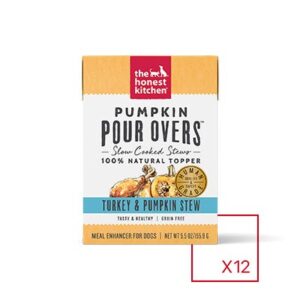 The Honest Kitchen Pumpkin POUR OVERS Turkey & Pumpkin Stew Case of 12 Wet Dog Food Topper 156g