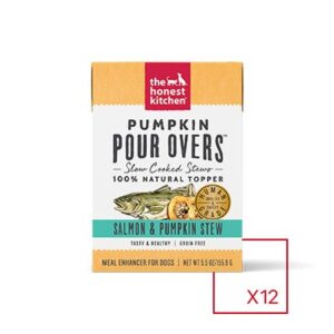 The Honest Kitchen Pumpkin POUR OVERS Salmon & Pumpkin Stew Case of 12 Wet Dog Food Topper 156g