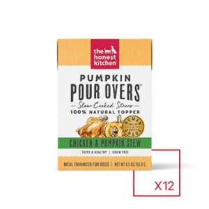 The Honest Kitchen Pumpkin POUR OVERS Chicken & Pumpkin Stew Case of 12 Wet Dog Food Topper 156g