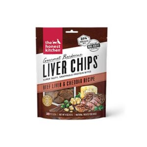 The Honest Kitchen Gourmet Barbecue Liver Chips Beef Liver & Cheddar Recipe Dog Treats 113g