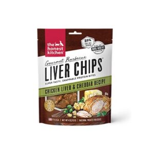 The Honest Kitchen Gourmet Barbecue Liver Chips Chicken Liver & Cheddar Recipe Dog Treats 113g