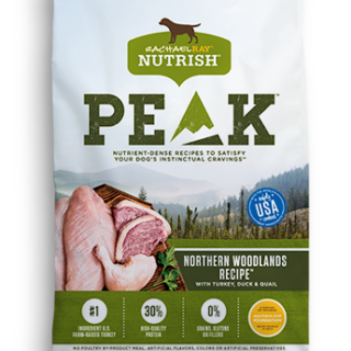 Rachael Ray Nutrish PEAK Northern Woodlands Recipe with Turkey, Duck & Quail Natural Grain-Free Dry Dog Food 10.4kg