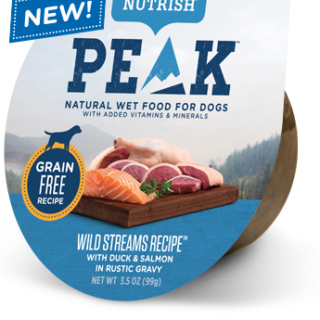 Rachel Ray PEAK Wild Streams Recipe With Duck & Salmon in Rustic Gravy Case of 8 Wet Dog Food 99g