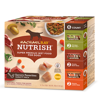 Rachael Ray Nutrish Savory Favorites Natural Variety Pack of 6 Wet Dog Food 227g