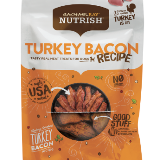 Rachael Ray Nutrish Turkey Bacon Hickory Smoked Recipe Grain-Free Dog Treats 340g