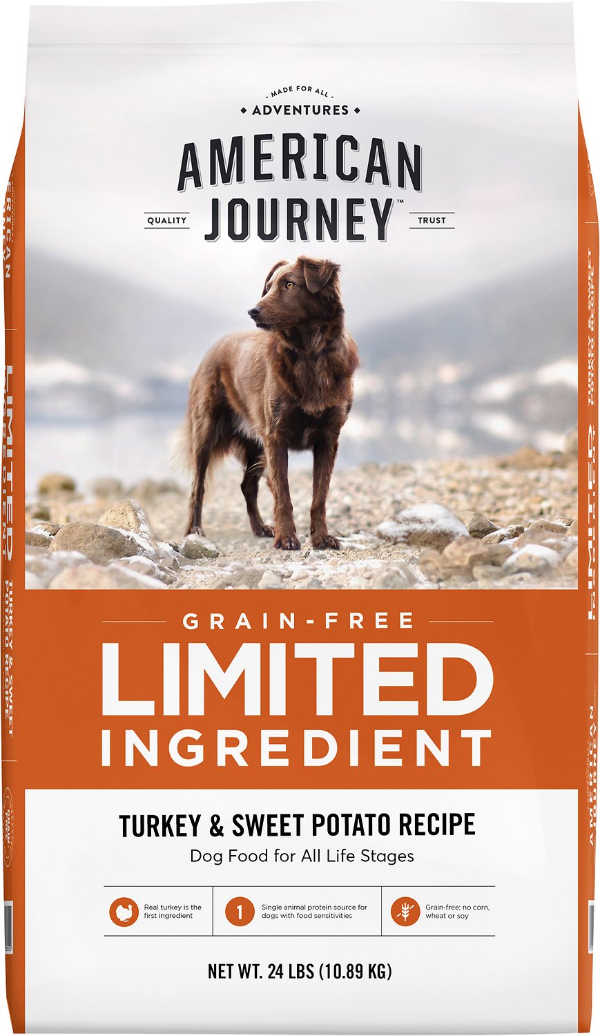 American Journey Limited Ingredient Turkey Sweet Potato Recipe Grain Free Dry Dog Food 10.9kg