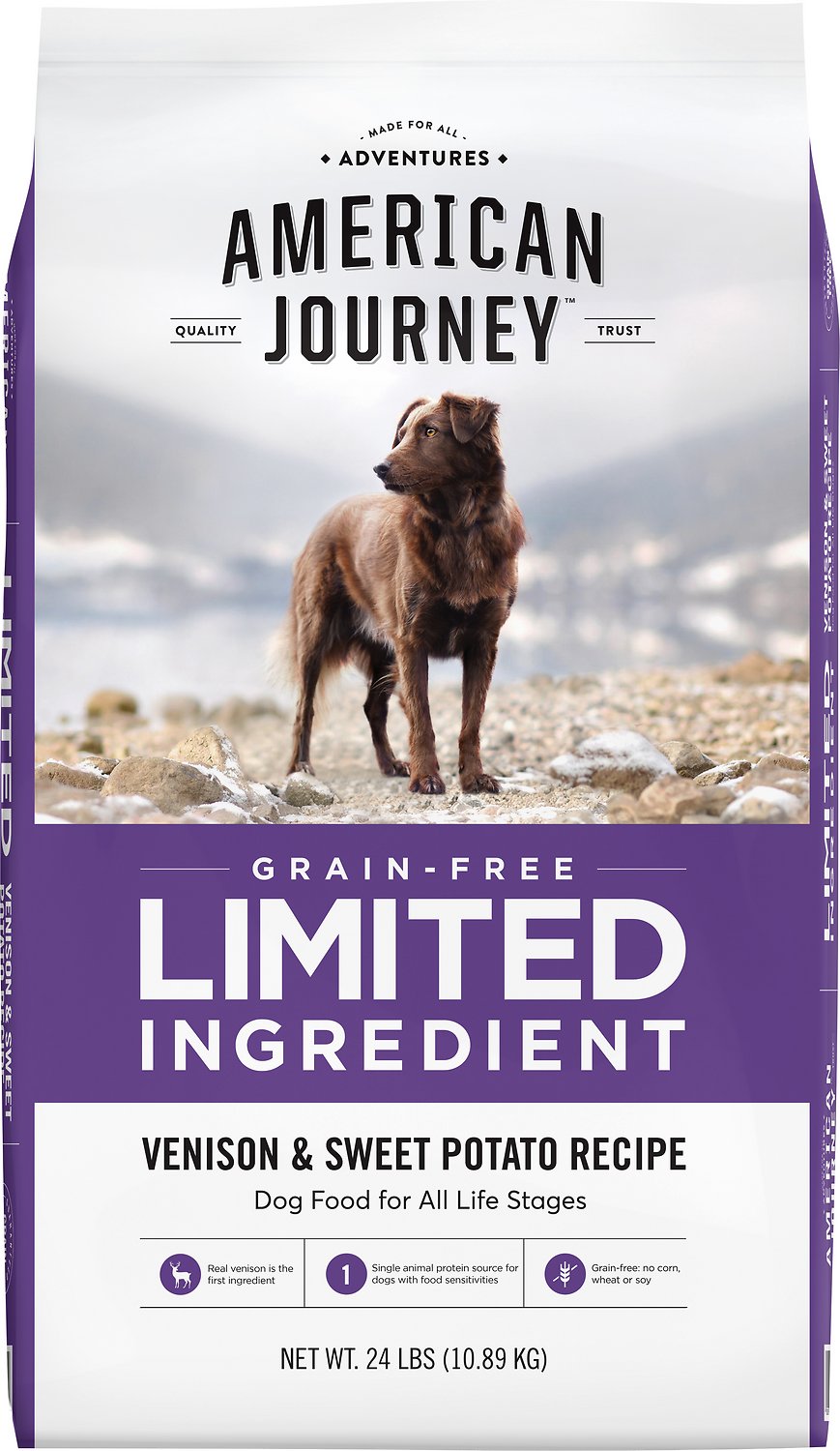 American Journey Limited Ingredient Venison Sweet Potato Recipe Grain Free Dry Dog Food 10.9kg