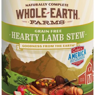 Whole Earth Farms Grain-Free Hearty Lamb Stew Case of 12 Canned Dog Food 360g