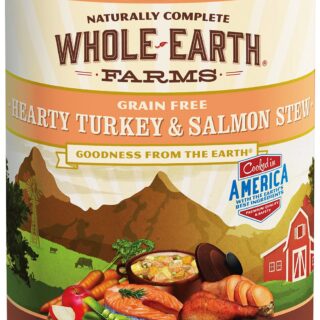 Whole Earth Farms Grain-Free Hearty Turkey & Salmon Stew Case of 12 Canned Dog Food 360g