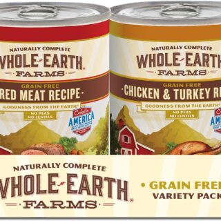 Whole Earth Farms Chicken & Turkey & Red Meat Recipes Grain-Free Variety Pack of 12 Wet Dog Food 360g