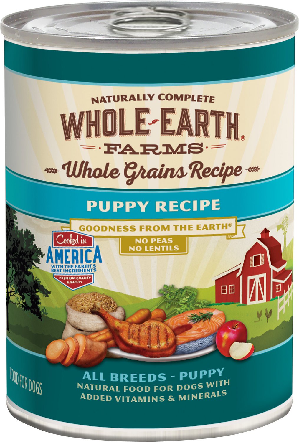 Whole Earth Farms Whole Grains Recipe Puppy Case of 12 Canned Dog