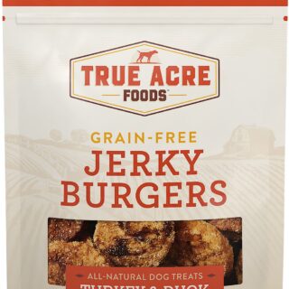 True Acre Foods Jerky Burgers Turkey & Duck Recipe Grain-Free Dog Treats 113g