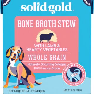 Solid Gold Bone Broth Stew with Lamb & Hearty Vegetables Whole Grain Dog Food Topper 312g