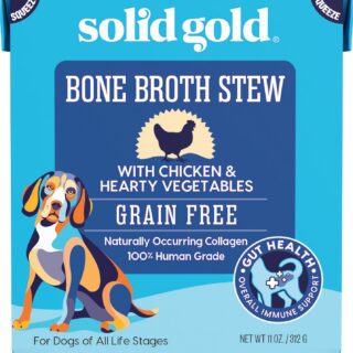 Solid Gold Bone Broth Stew with Chicken & Hearty Vegetables Grain-Free Dog Food Topper 312g