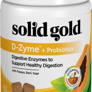 Solid Gold Supplements D-Zyme + Probiotics Healthy Digestion Soft Chews Grain-Free 120 Count Dog & Cat Supplement 264g