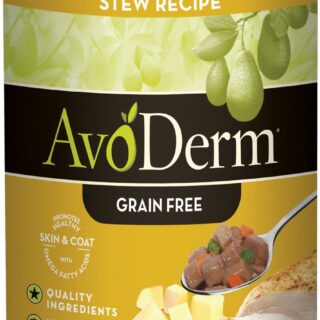 AvoDerm Natural Grain-Free Turkey & Vegetable Stew Recipe Adult & Puppy Case of 12 Canned Dog Food 355g