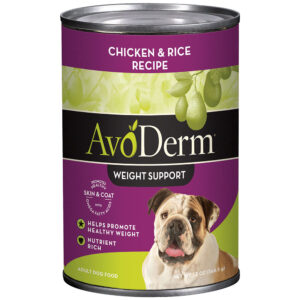 AvoDerm Chicken & Rice Recipe Weight Support Case of 12 Canned Dog Food 368.5g