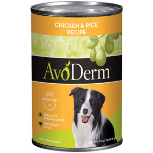 AvoDerm Natural Chicken & Rice Recipe Case of 12 Canned Dog Food 368.5g