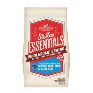 STELLA & CHEWY'S ESSENTIALS WHOLESOME GRAINS WILD-CAUGHT WHITEFISH, ANCIENT GRAINS & SALMON RECIPE DRY DOG FOOD 11.3kg