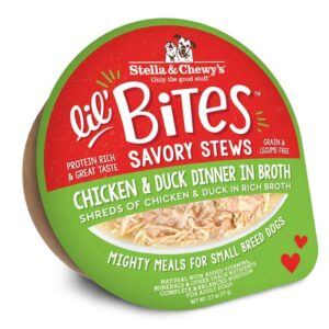 STELLA & CHEWY'S LIL BITES SAVORY STEWS CHICKEN & DUCK DINNER IN BROTH SMALL BREED CASE OF 24 WET DOG FOOD 77g