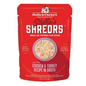 STELLA & CHEWY'S STELLAS SHREDRS CHICKEN & TURKEY RECIPE IN BROTH ADULT WET DOG FOOD 80g