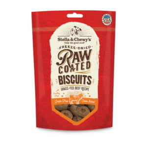 Stella & Chewy's Raw Coated Biscuits Grass-Fed Beef Recipe Freeze-Dried Grain-Free Dog Treats 255g