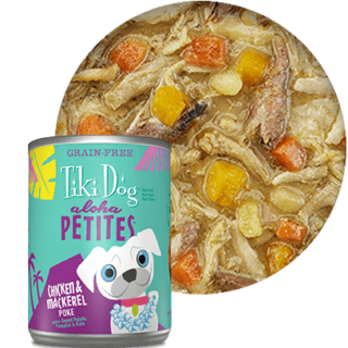 Tiki Dog Aloha Petites Chicken & Mackerel Poke Grain-Free Case of 12 Wet Dog Food 255g