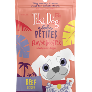 Tiki Dog Aloha Petites Flavor Booster Beef Bisque Grain-Free Case of 12 Dog Food Topper 42.5g