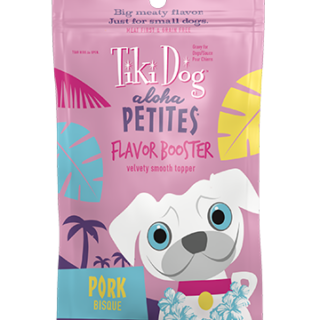 Tiki Dog Aloha Petites Flavor Booster Pork Bisque Grain-Free Case of 12 Dog Food Topper 42.5g