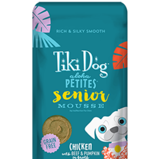 Tiki Dog Aloha Petites Senior Mousse Chicken with Beef & Pumpkin Grain-Free Case of 12 Wet Dog Food 99g