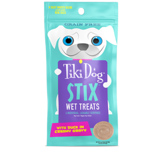 Tiki Dog STIX Duck in Creamy Gravy Grain-Free Case of 12 Dog Treats 85g