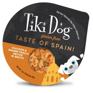 Tiki Dog Petites Taste of the World Spanish Paella in Broth Grain-Free Case of 4 Wet Dog Food 85g